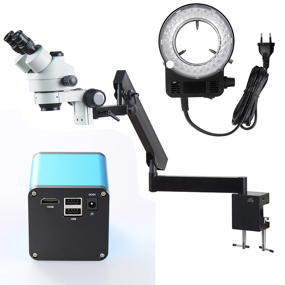 Trinocular Stereo Microscope 7X-45X - ميكروسكوب ستيريو ثلاثي العدسات 7X-45x مع