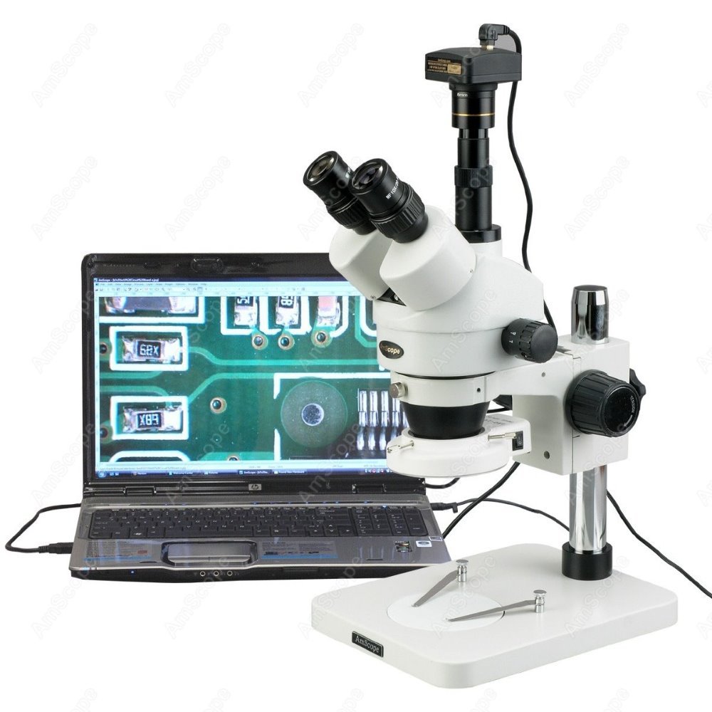 Trinocular Stereo Microscope 7X-45X - مجهر ستيريو ثلاثي العدسات من AmScope