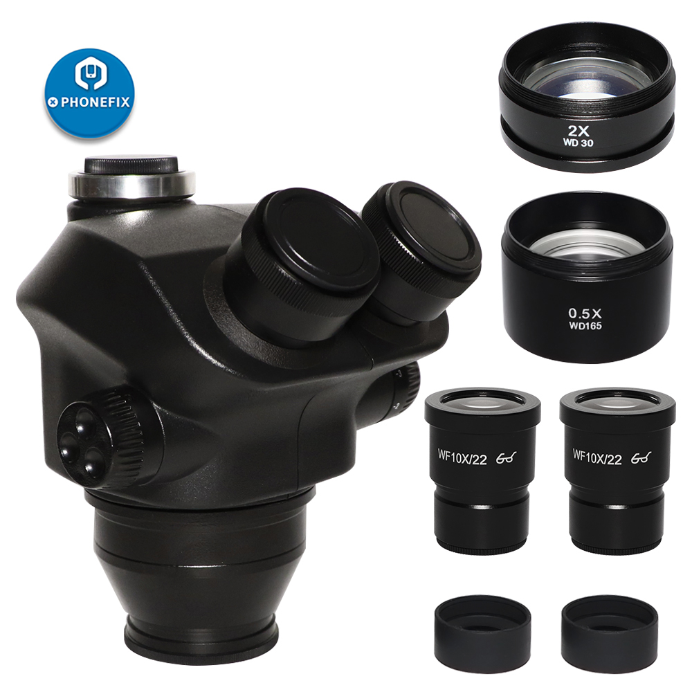 2020 أسود 3.5X-90X 7X-45X ثلاث - مراجعة Trinocular Stereo Microscope 7X-45X وسعره