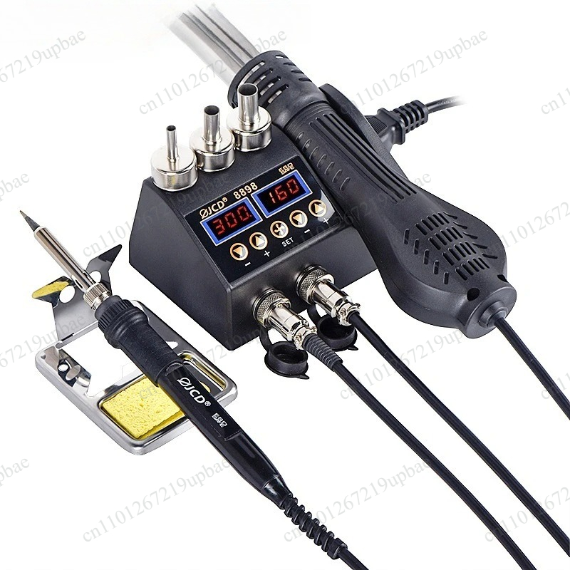 محطة لحام رقمية LCD 8898 2 في  - مراجعة 2 In 1 Soldering Rework Station 750W وسعره