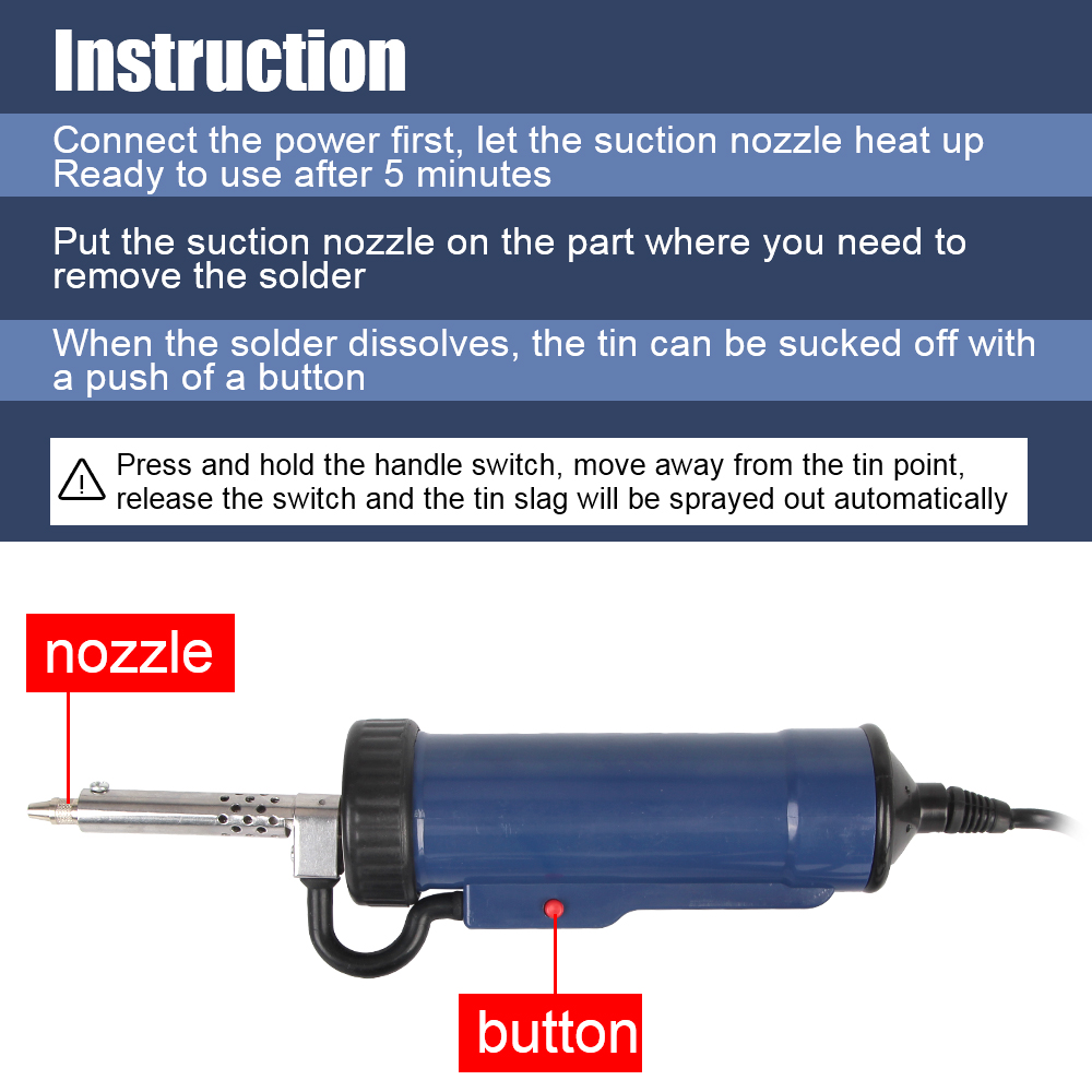 فراغ مصاصة القصدير مع 3 فوهة ش - مراجعة Desoldering Pump Electric Vacuum Station وسعره