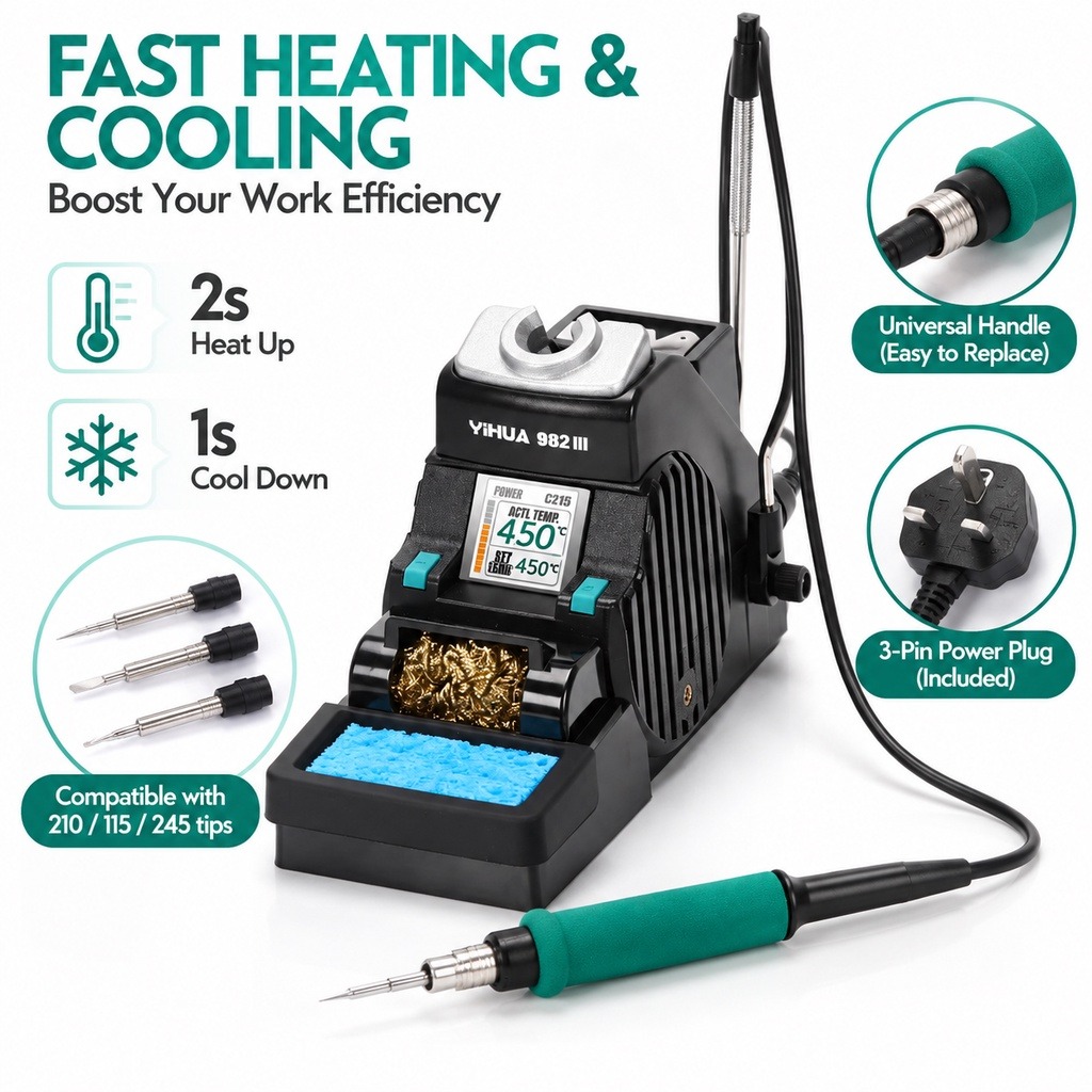 محطة لحام دقيقة YIHUA 982-III  - مراجعة C210 Precision Soldering Station وسعره