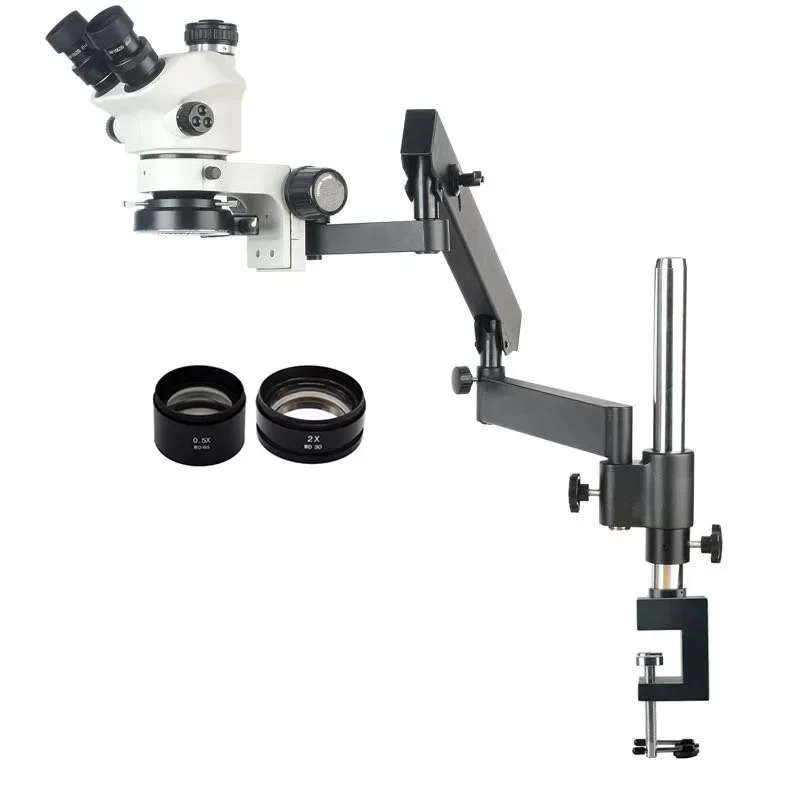 مجهر ستيريو ثلاثي العدسات جديد - مراجعة Articulating Arm Boom Stand Microscope وسعره
