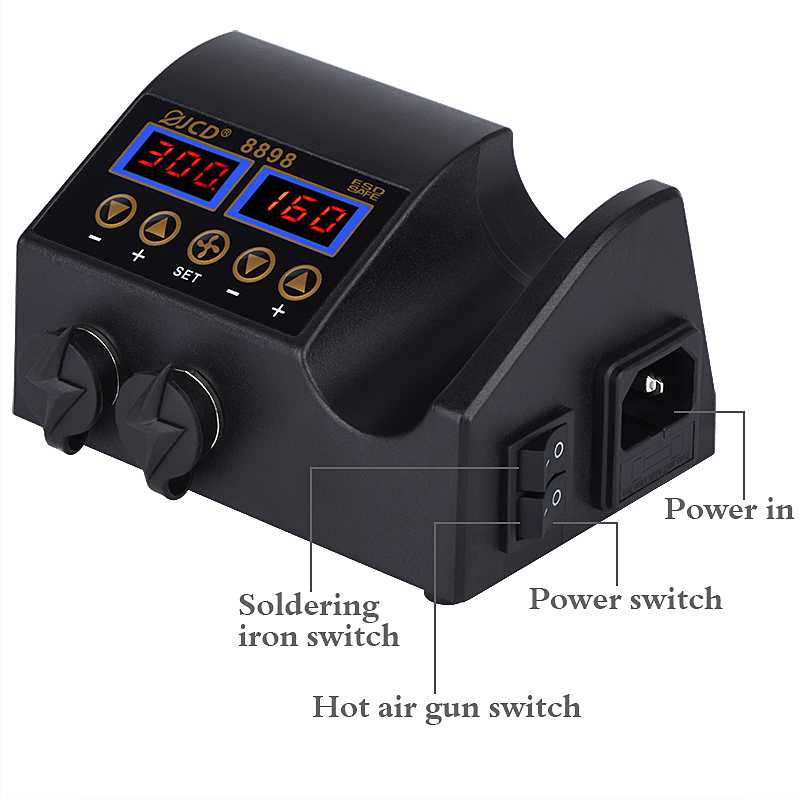 جهاز لحام رقمي JCD 8898‑16 بقو - مراجعة 2 In 1 Soldering Rework Station 750W وسعره