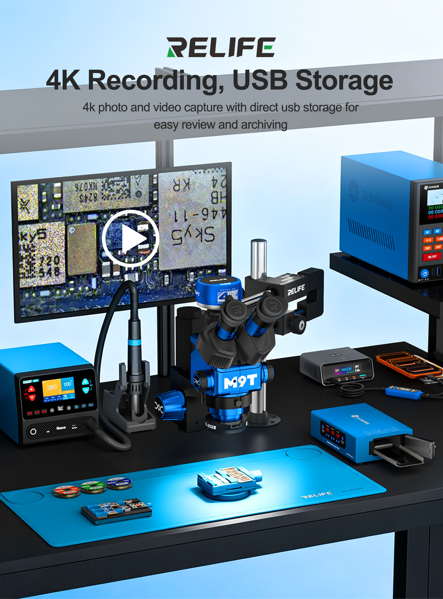 كاميرا ميكروسكوب RELIFE MC5 بد - مراجعة 4K Microscope Camera Sony Sensor وسعره