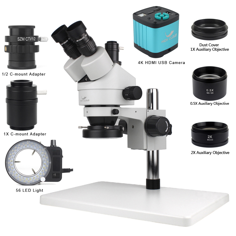 الهاتف PCB لحام إصلاح مختبر ال - مراجعة Simul-Focal Industrial Microscope 4K Hdmi وسعره