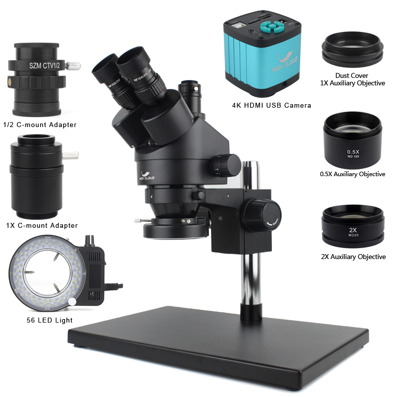 الهاتف PCB لحام إصلاح مختبر ال - مراجعة Simul-Focal Industrial Microscope 4K Hdmi وسعره