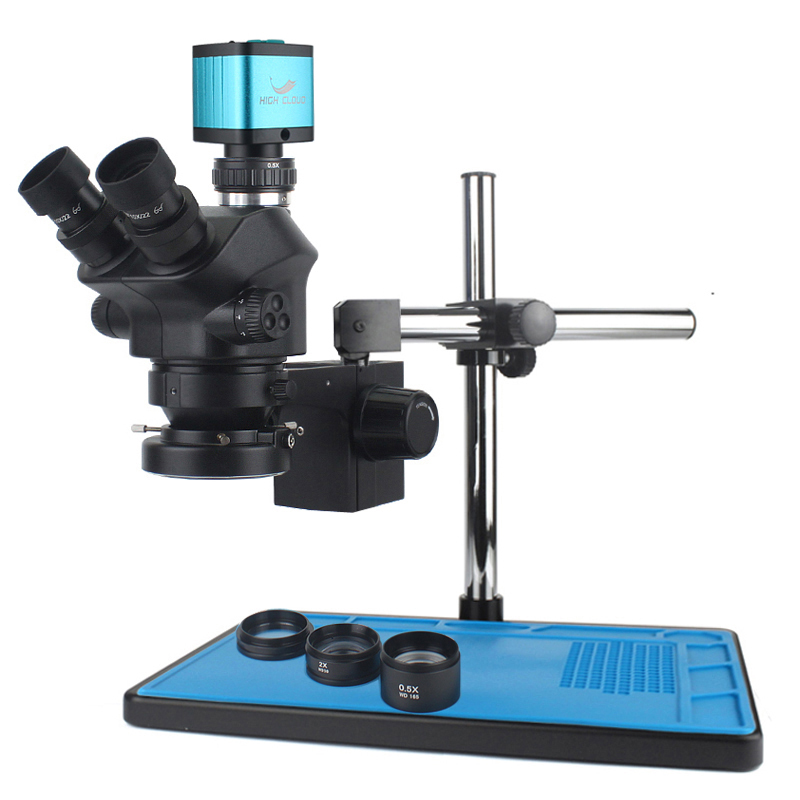 مجهر ستيريو ثلاثي العينية قابل - مراجعة Simul-Focal Industrial Microscope 4K Hdmi وسعره
