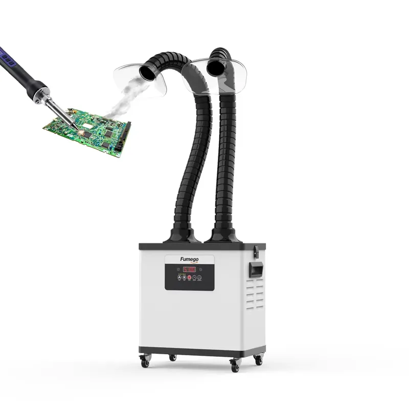 جهاز استخراج الأبخرة ثنائي الذ - مراجعة Fume Extractor Soldering Dual Arm وسعره