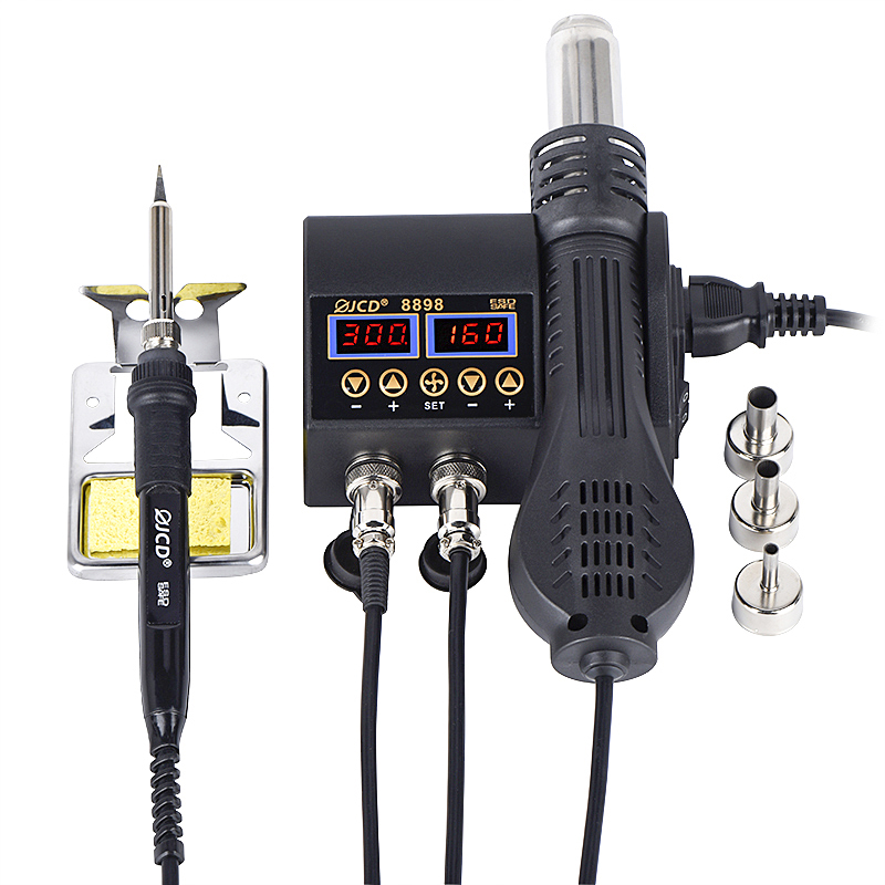 محطة لحام JCD 2 في 1 طراز 8898 - مراجعة 2 In 1 Soldering Rework Station 750W وسعره